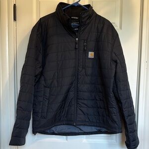 Carhartt Black Quilted Puffer Jacket with Stand-Up Collar